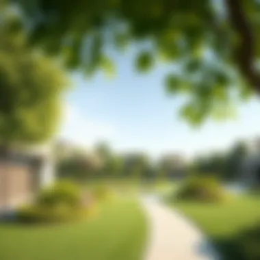 Lush greenery and landscaped parks in Dubai Meadows