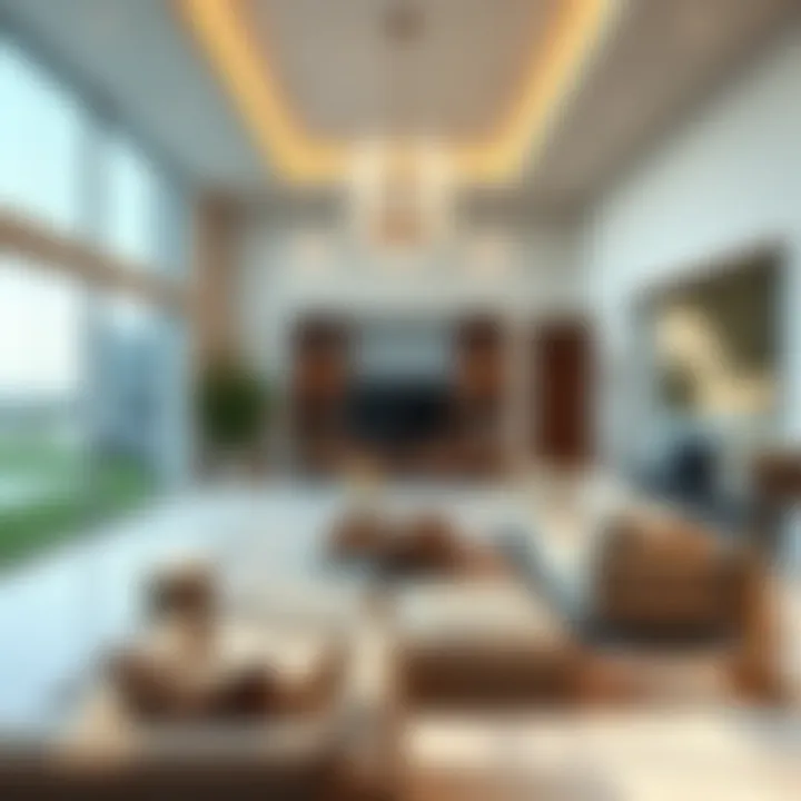 Luxurious living space featuring modern design elements Lavish interiors of a Golf Place Villa