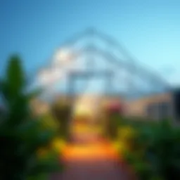 A modern greenhouse showcasing innovative agricultural techniques
