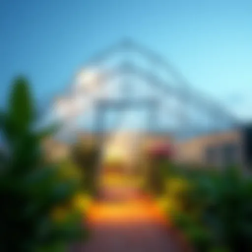 Innovative Greenhouse Design in Deira A modern greenhouse showcasing innovative agricultural techniques