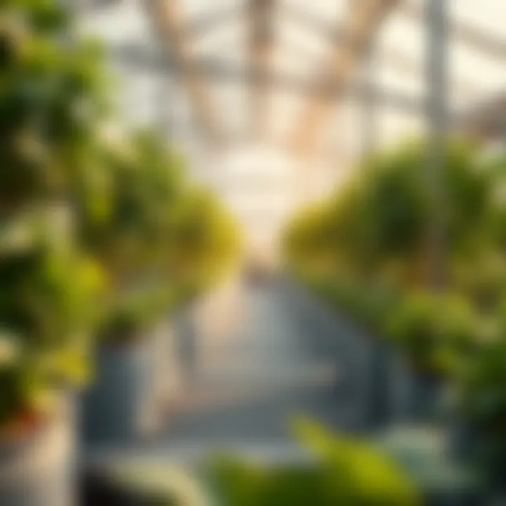 Sustainable Vertical Farming Solutions Vertical farming systems inside a greenhouse promoting sustainability