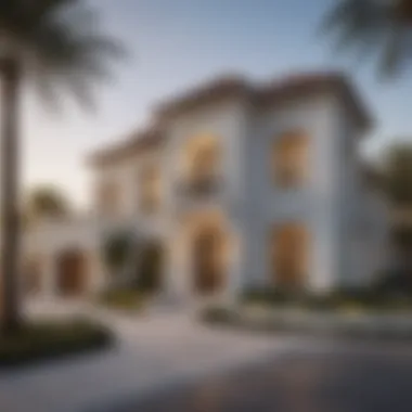 Luxurious villas within the Jumeirah Golf Estates community, highlighting architectural elegance.