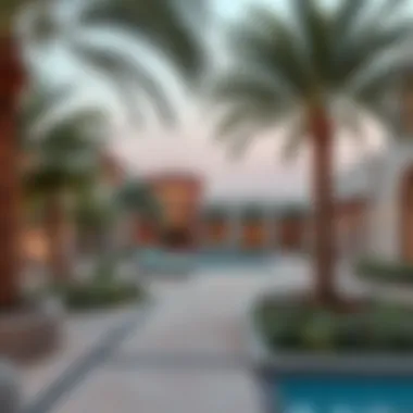 Tranquil community space in a luxury development