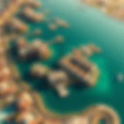 Stunning aerial view of Damac lagoons showcasing their intricate design and layout