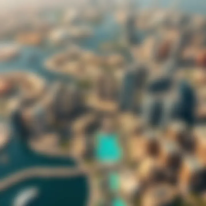 Aerial view of Dubai's skyline showcasing luxury properties
