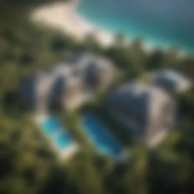 Aerial View of Luxurious Villas in Mahe Aerial view of Mahe showcasing luxurious villas and green spaces