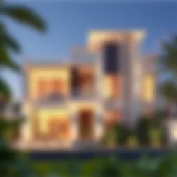 Luxurious exterior view of a Meadows villa showcasing modern architecture