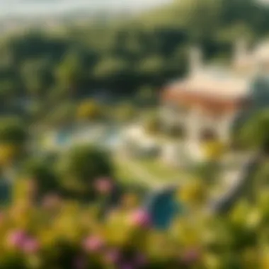 Lush Landscape Around Meydan Villas Scenic landscape surrounding Meydan Villas emphasizing green spaces