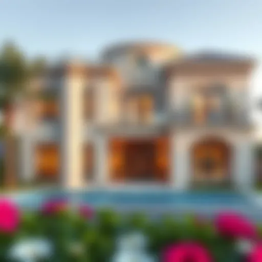 Luxurious Villa Exterior in Mirdif Luxurious villa exterior in Mirdif