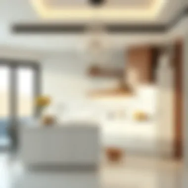 Modern kitchen design in Mirdif properties