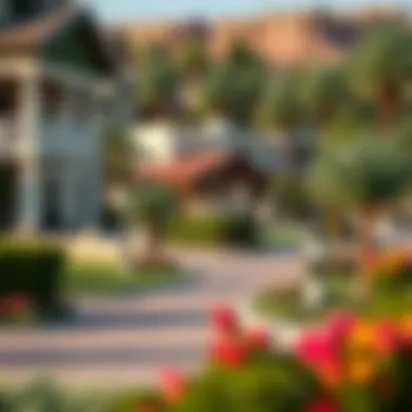 Lush Neighborhood Amenities Surrounding Villas Beautiful neighborhood with lush amenities near villas