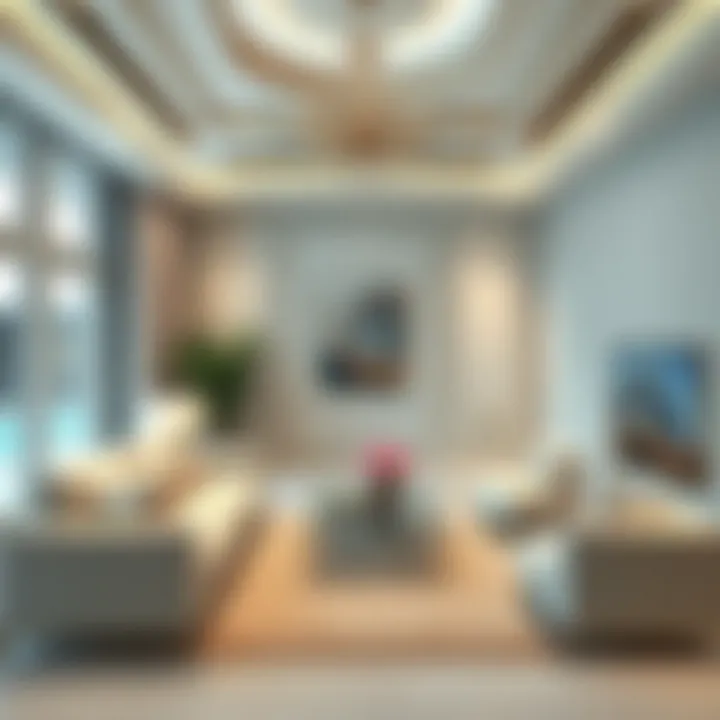 Lavish Living Room Interior of Signature Villas Interior shot of a lavishly designed living room in a Palm Jumeirah Signature Villa