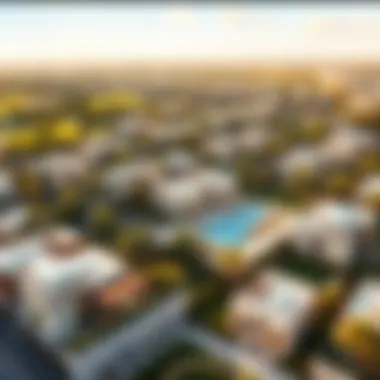 Aerial View of REEM Community Aerial view showcasing the REEM Community's luxurious properties and green spaces