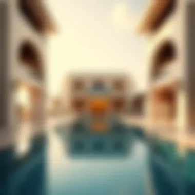 Elegant Outdoor Pool of a Luxury Sky Villa Elegant outdoor pool area of a luxury sky villa