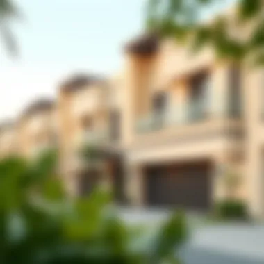 Elegant Architecture of Sobha Hartland Townhouses Elegant exterior view of Sobha Hartland townhouses showcasing modern architecture