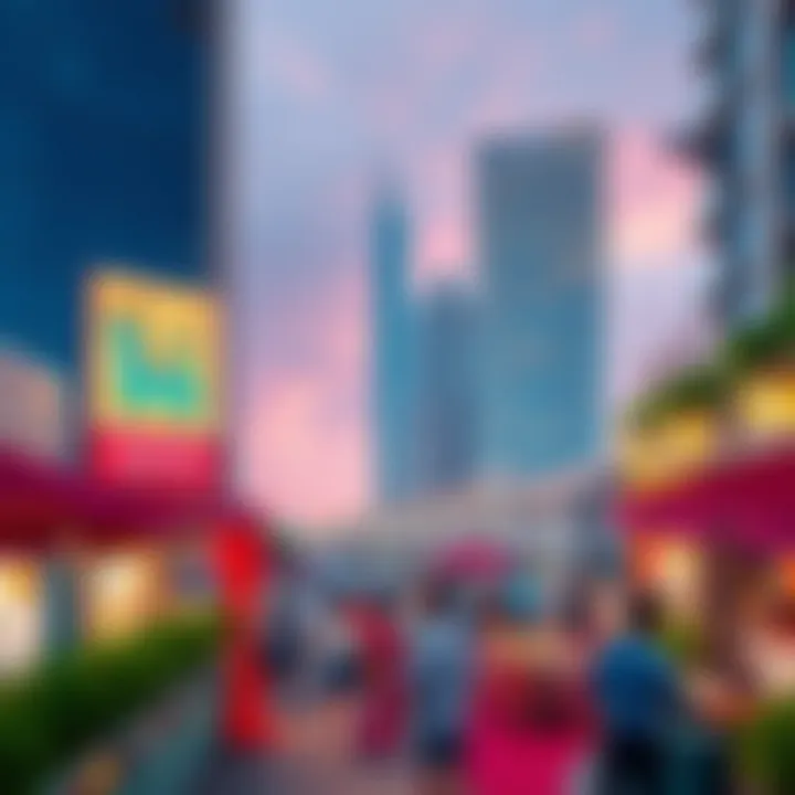 Vibrant cultural scene in Downtown Dubai highlighting local art and events