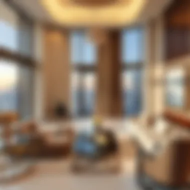 Luxurious penthouse interior showcasing elegant design and furnishings
