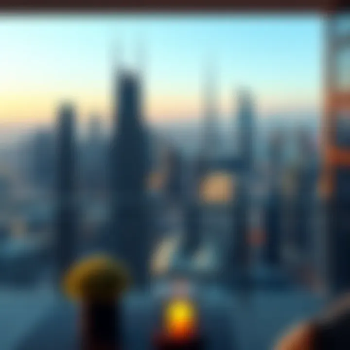 Stunning skyline view from a penthouse balcony in Downtown Dubai