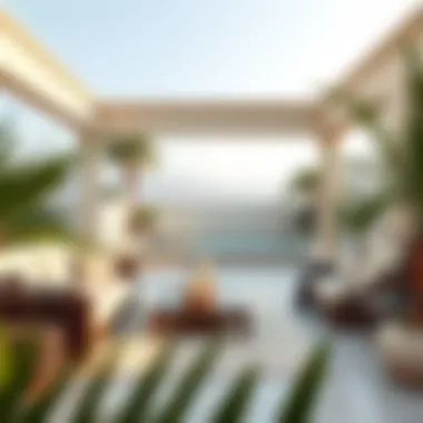 Outdoor Living Space in a Mediterranean Villa Serene outdoor living space in a Dubai villa