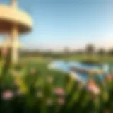 Stunning view of a golf villa overlooking the course