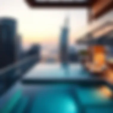 Infinity pool overlooking the cityscape from a penthouse