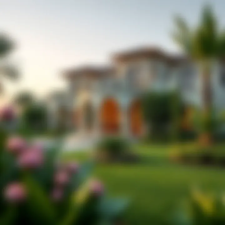 Beautifully landscaped garden surrounding a villa