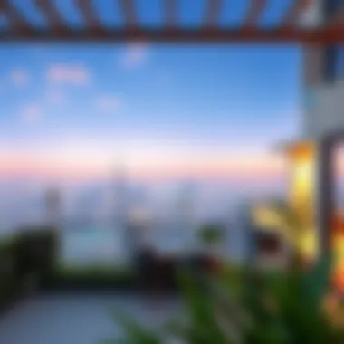 Breathtaking terrace with a panoramic view of Dubai skyline