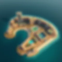 Aerial view showcasing the unique layout of the Frond of Palm Jumeirah