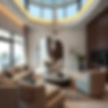 Elegant living area within a Jumeirah Palm Villa emphasizing luxury lifestyle