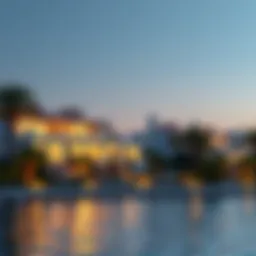 A stunning view of luxury villas along the Dubai coastline