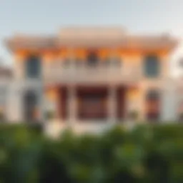 Opulent mansion exterior in Dubai