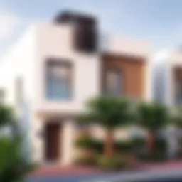 Modern 2 BHK townhouse exterior in Dubai