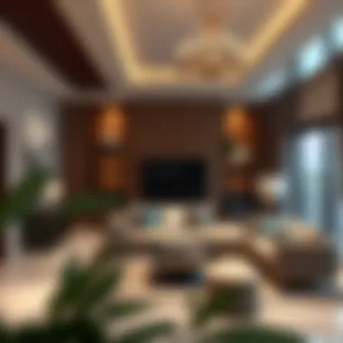 Elegant Living Room of a 2 BHK Townhouse Luxurious living room interior of a 2 BHK townhouse