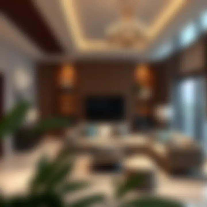 Elegant Living Room of a 2 BHK Townhouse Luxurious living room interior of a 2 BHK townhouse