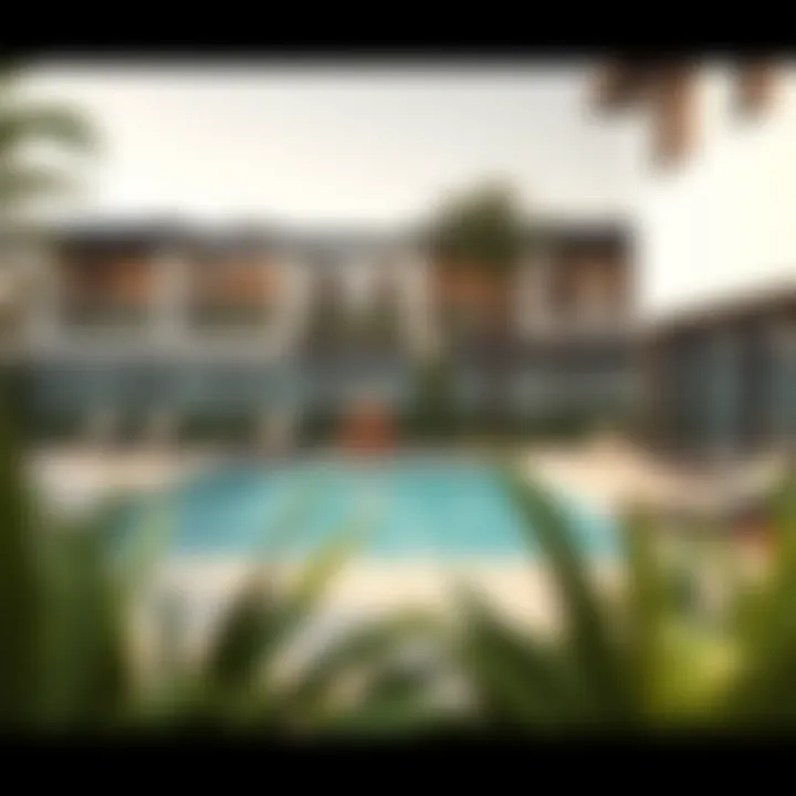 Amenities of a townhouse community including pool and gym