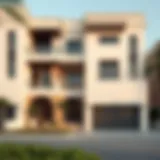 Luxurious townhouse exterior view in Dubai