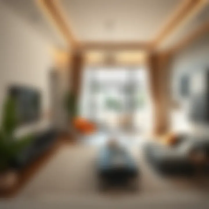 Spacious living area in a modern townhouse