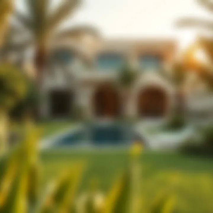 Beautiful garden landscape surrounding Mira Oasis Villa with lush greenery