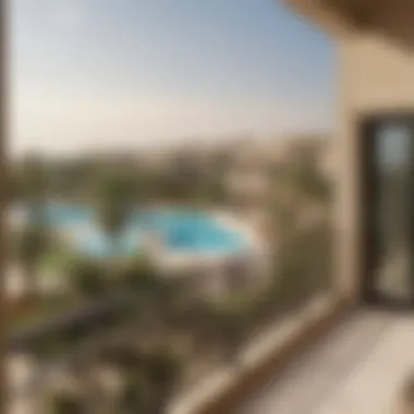 Stunning community view from a DubaiLand villa balcony