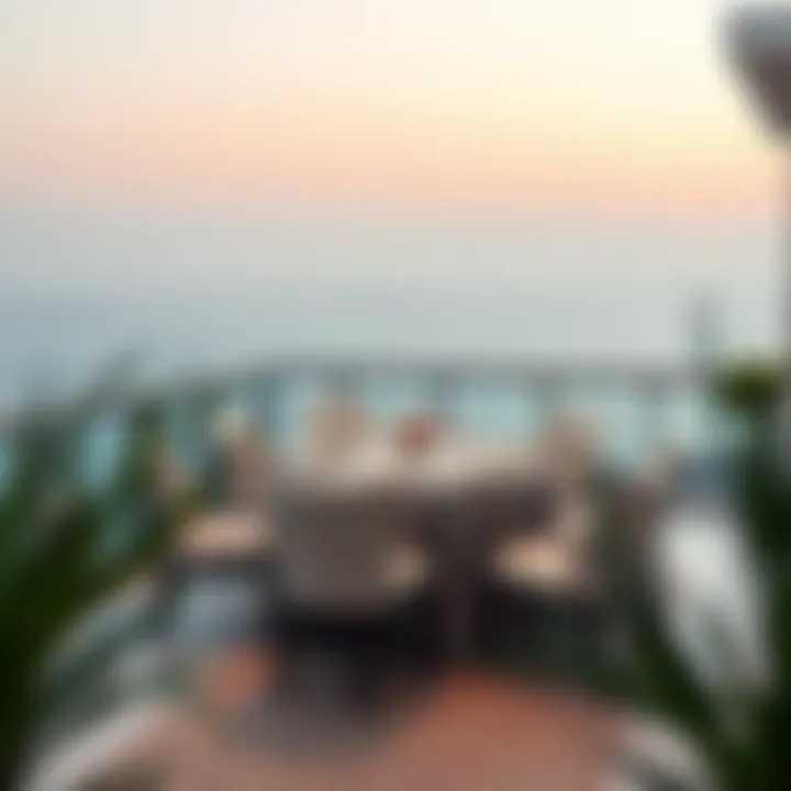 Sophisticated Terrace Dining Experience Elegant dining setup on a penthouse terrace