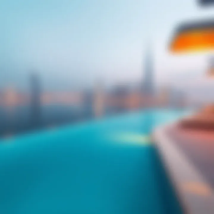 Infinity Pool with Skyline View Infinity pool overlooking the Dubai skyline