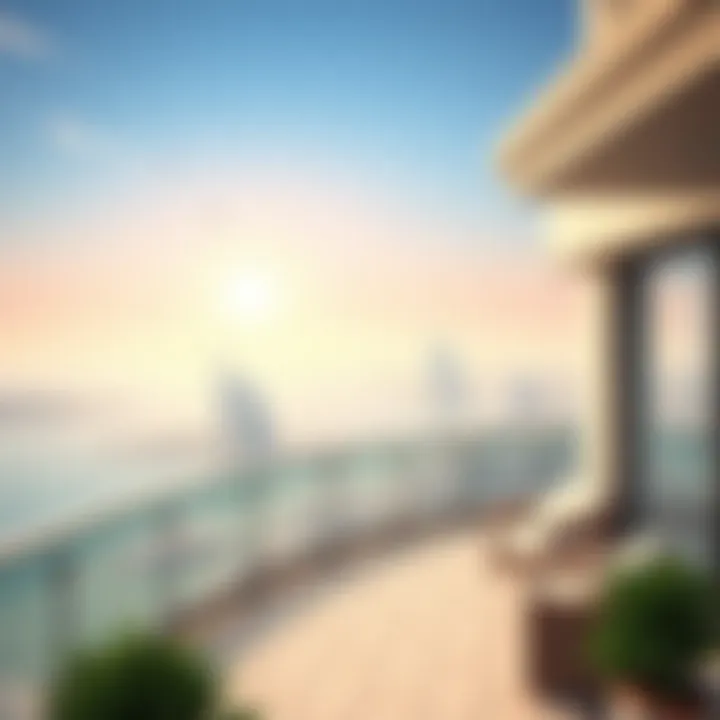 Breathtaking Palm Jumeirah Views Stunning view of Palm Jumeirah from a luxury penthouse balcony