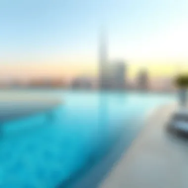 Infinity pool overlooking the Dubai skyline