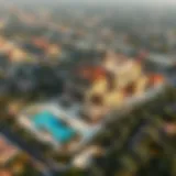 Aerial view of luxury real estate in Dubai showcasing 23 Ultra