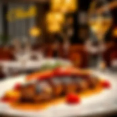 Culinary Artistry at ذا فيلا مطعم Gourmet dish artfully presented on a plate