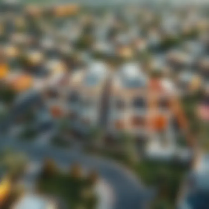 Prime Location of Twin Villas in Dubai Aerial view of twin villas in a premium Dubai neighborhood