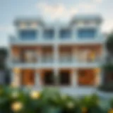 Stunning exterior view of twin villas showcasing modern architectural design