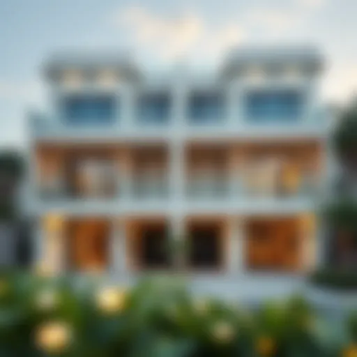 Stunning exterior view of twin villas showcasing modern architectural design