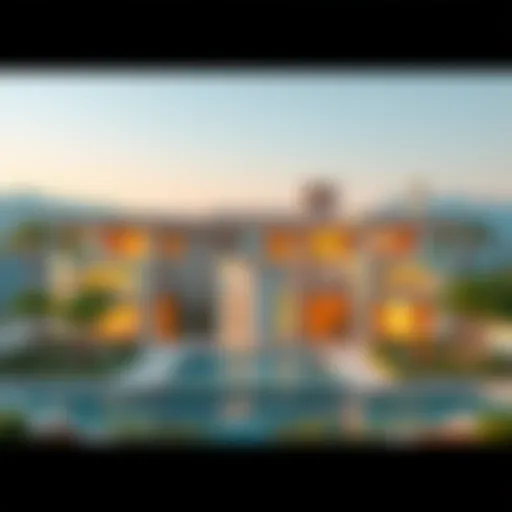 A breathtaking view of Dubai's valley locations showcasing luxury villas