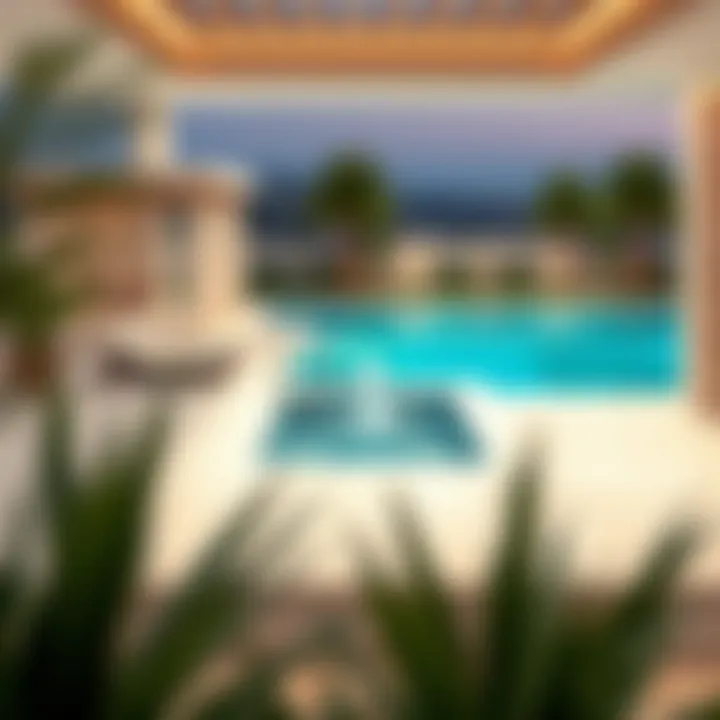 Beautiful Outdoor Pool Area in Emirates Hills Beautiful outdoor pool area in a villa